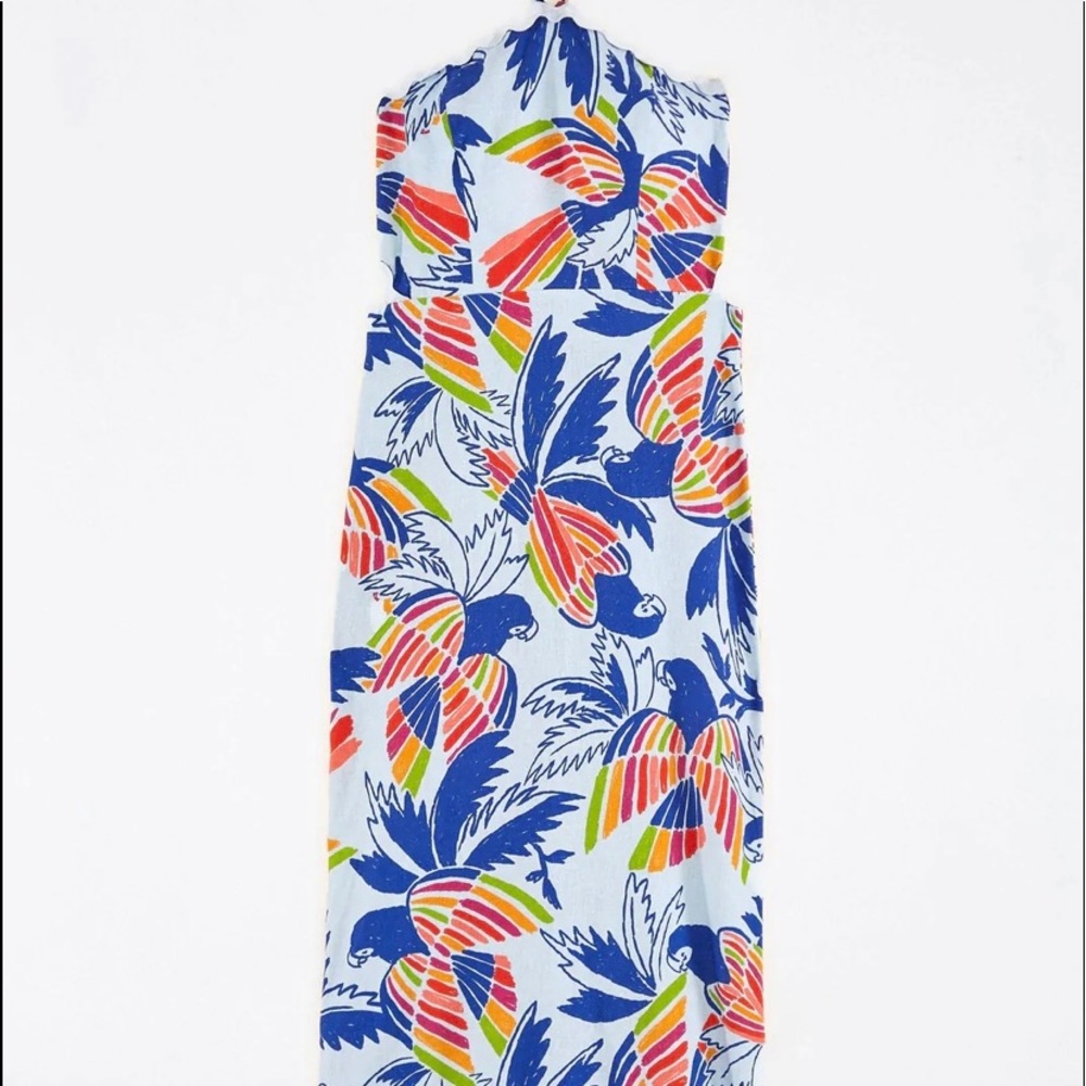 FARM Rio Blue Color Birds MIDI Dress